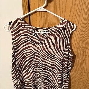 Maurices Brown and White Zebra Print Blouse